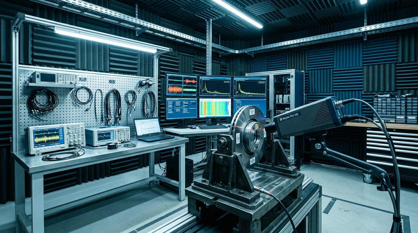 Acoustic laboratory with measurement equipment